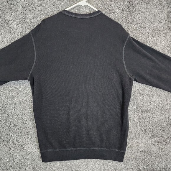 Old Navy‎ Thermal Sweater Mens XL Black Long Sleeve Crew Neck Patched Casual - Picture 4 of 8